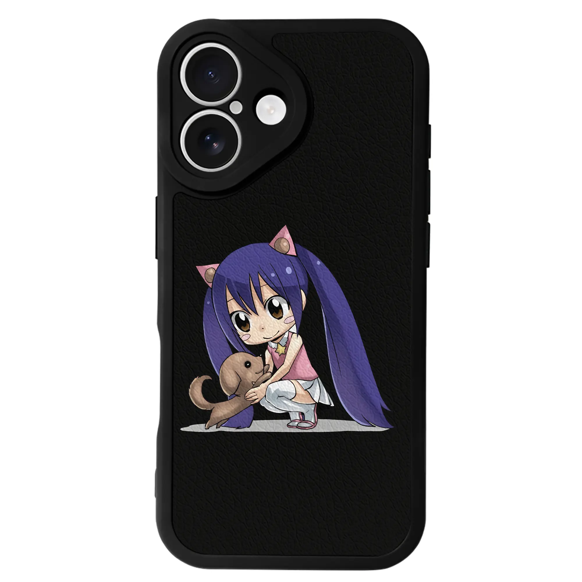 フェアリーテイル グッズ ウェンディ・マーベル - IPhone 16シリーズ対応 ・ シリコンスマホケース ・ レザー調 ・ 高精度フィット ・ 耐衝撃 ・ ワイヤレス充電対応 ・ 精密カット